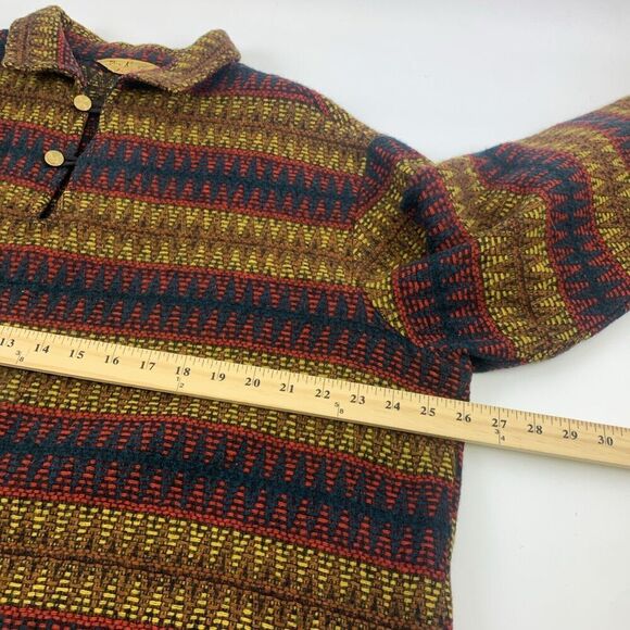 Fox Knapp Sportswear Wool Collared Pullover Two Button Point Hem Red Womens XL - Picture 10 of 11